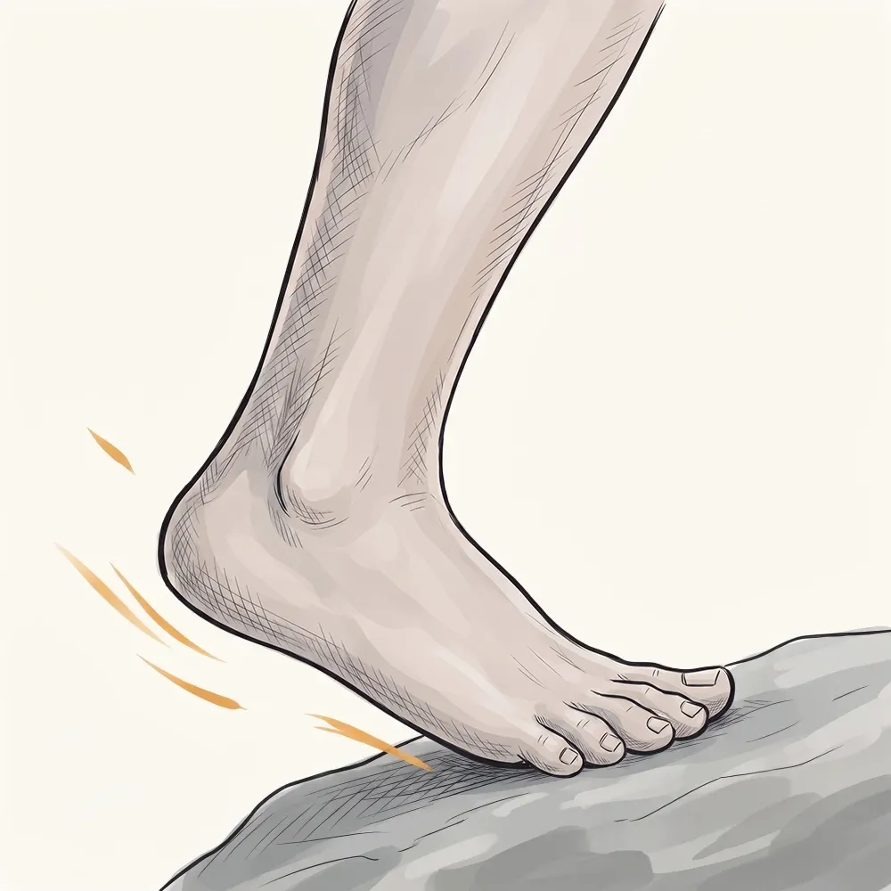 Illustration of a strong, stable ankle balancing confidently
