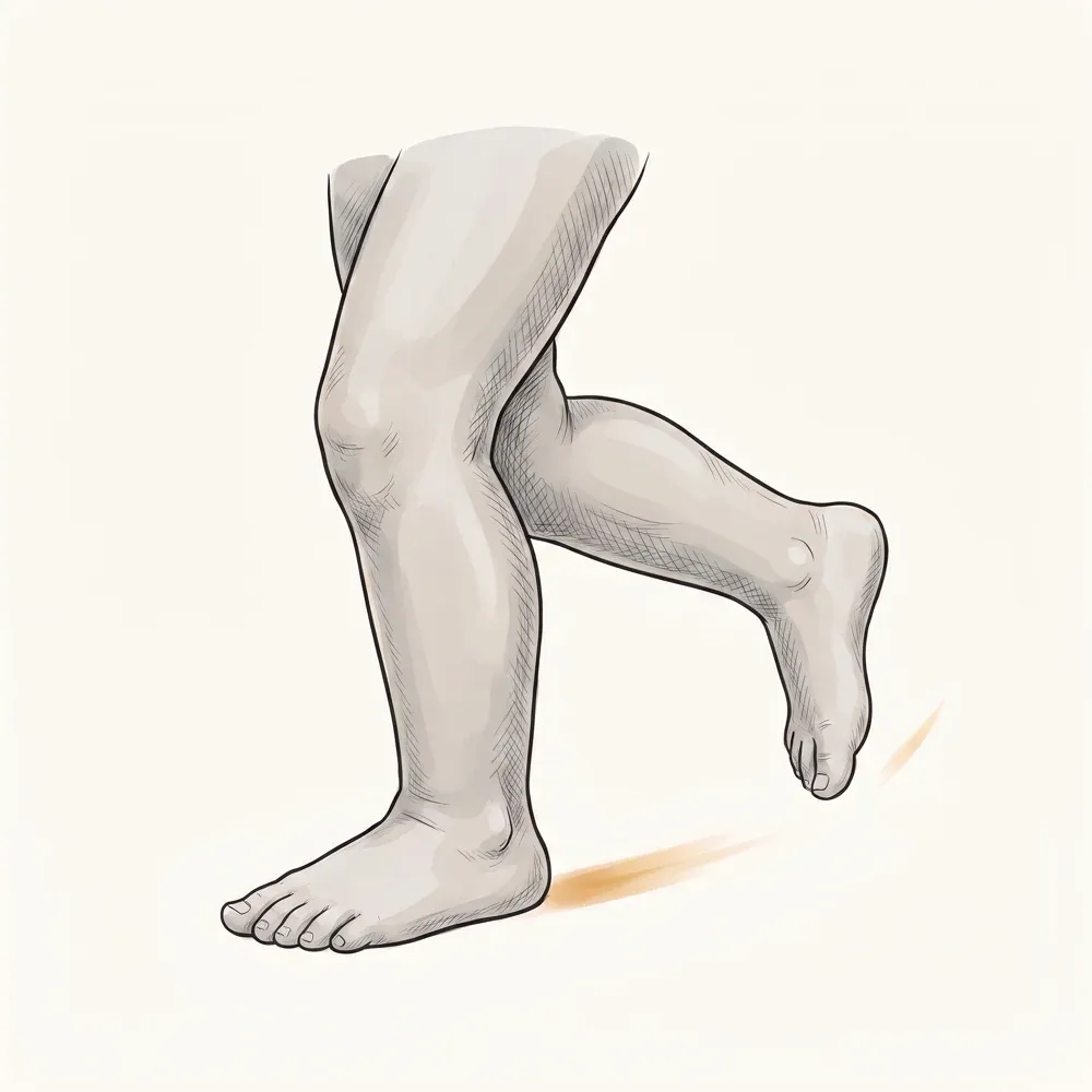 Illustration of a child's legs running and playing energetically